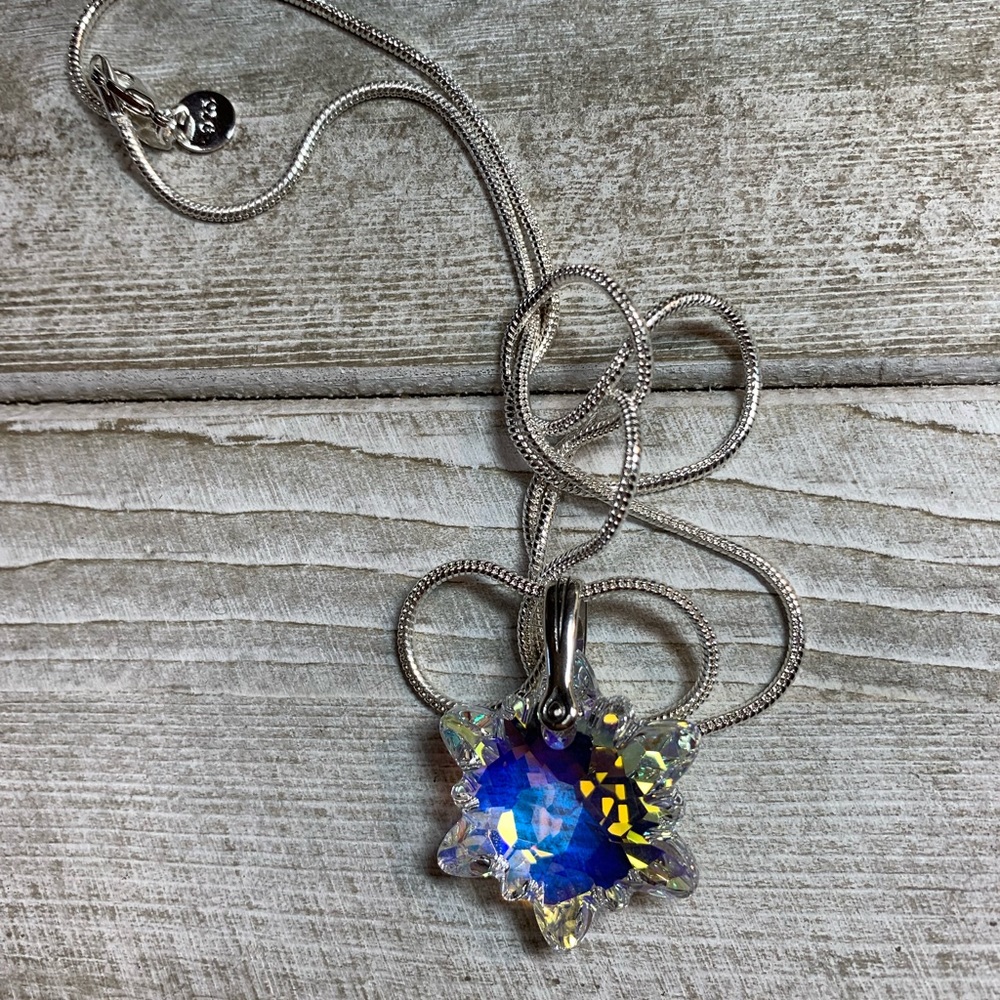Handmade Swarovski Edelweiss Crystal AB Necklace
